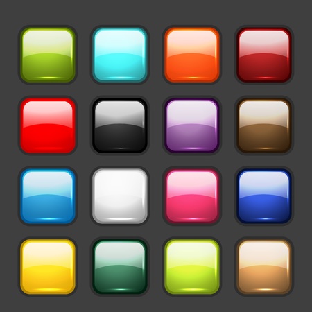 Set of glossy button icons for your designのイラスト素材