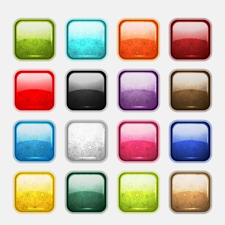 Set of glossy button icons for your designのイラスト素材