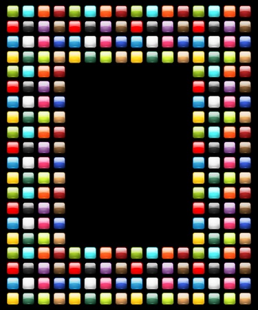 Art frame decorated from glossy buttonsのイラスト素材