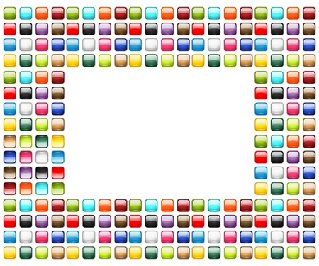 Art frame decorated from glossy buttonsのイラスト素材