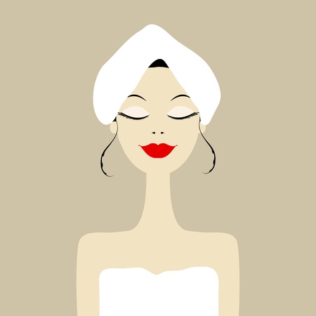 Pretty woman in spa salonのイラスト素材
