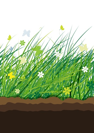 Green meadow, seamless pattern for your designのイラスト素材