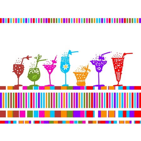 Set of glasses with cocktails for your designのイラスト素材