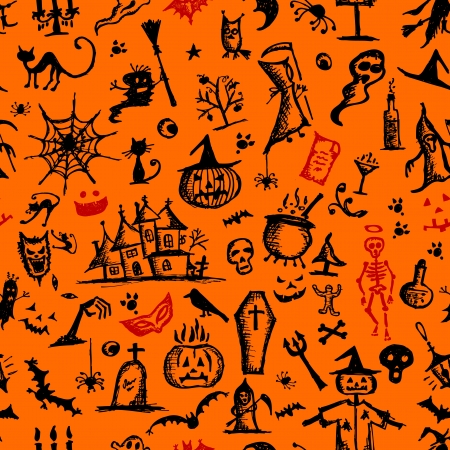 Halloween hand drawn pattern for your designのイラスト素材