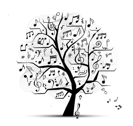 Abstract musical tree for your design Abstract musical tree for your design