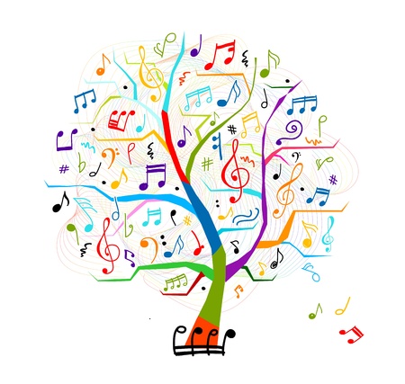Abstract musical tree for your design Abstract musical tree for your design