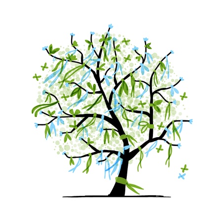 Abstract tree with ribbons for your designのイラスト素材