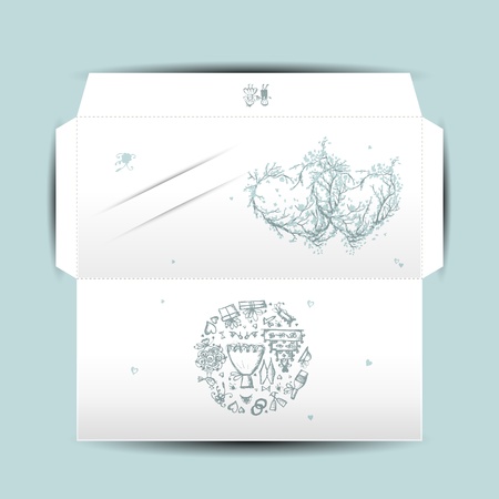 Design of wedding envelope のイラスト素材