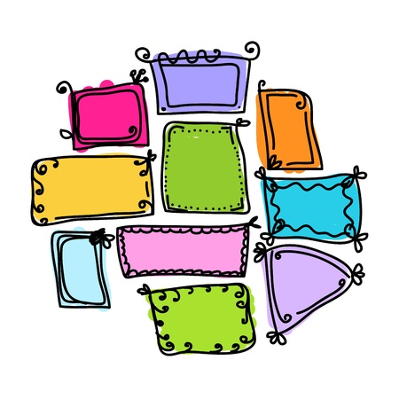  Sketch of frames, hand drawing for your design のイラスト素材