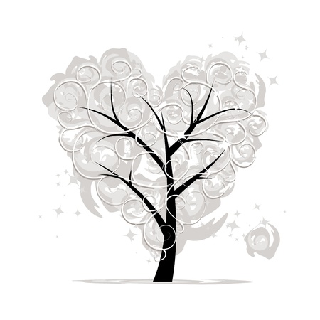 Love tree, heart shape for your designのイラスト素材