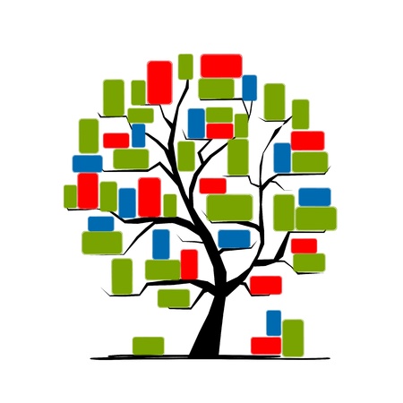 Abstract tree with colorful bricks for your designのイラスト素材