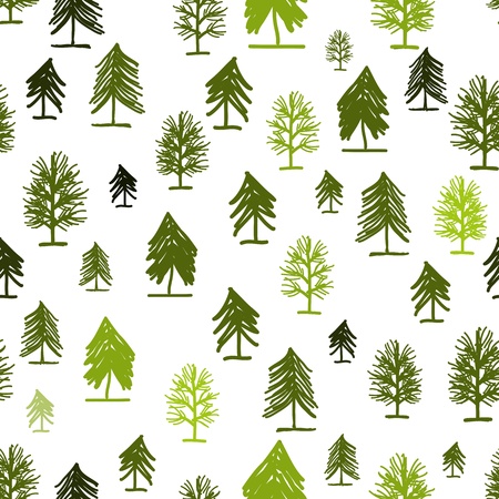 Abstract forest pattern with trees for your design