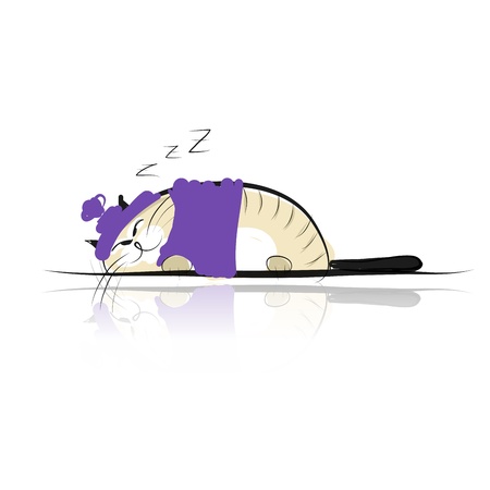 Funny slipping cat for your designのイラスト素材