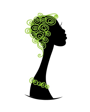 Female head silhouette for your designのイラスト素材