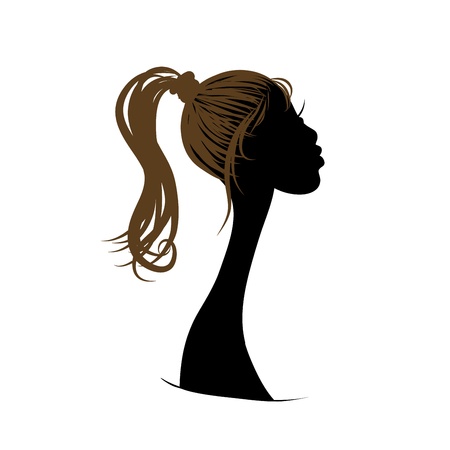 Female head silhouette for your designのイラスト素材
