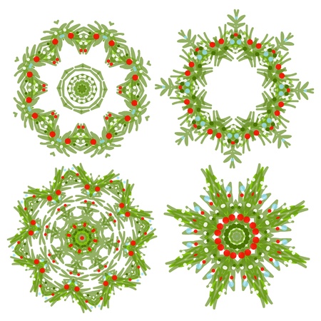 Set of christmas wreaths for your designのイラスト素材
