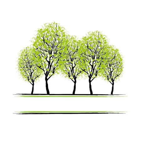 Green grove with trees for your designのイラスト素材
