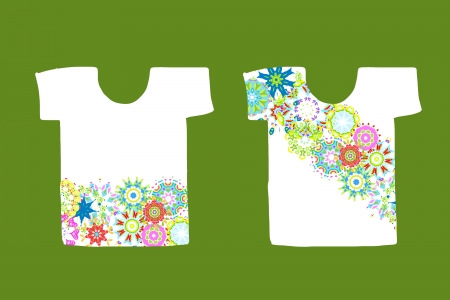 Floral design on white t-shirtのイラスト素材