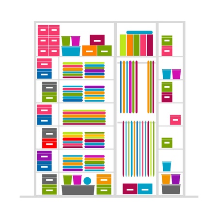 Wardrobe inside illustrationのイラスト素材