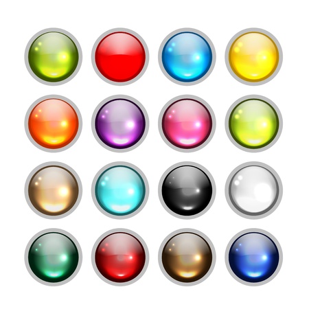 Set of glossy button icons for your designのイラスト素材
