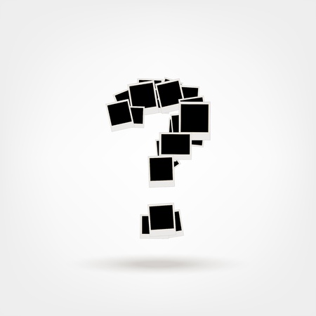 Question mark made from photo frames, insert your photos
