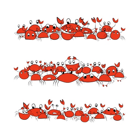 Set of funny crabs for your designのイラスト素材