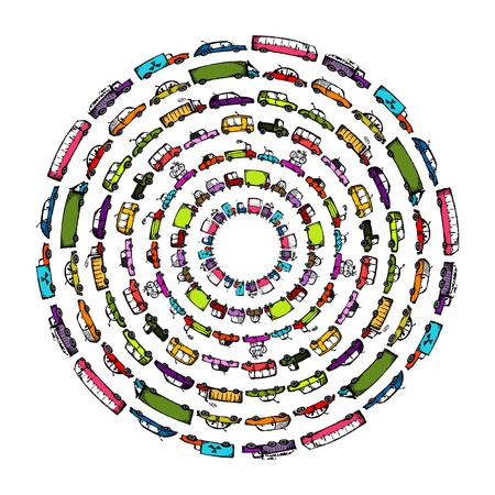 Cars collection frame for your designのイラスト素材