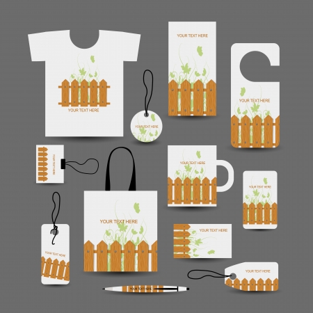 Corporate business objects, wooden style for your designのイラスト素材