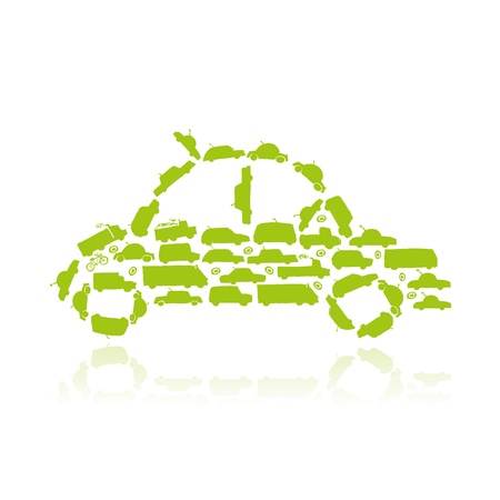 Car shape made from transport for your designのイラスト素材