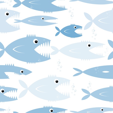 Predatory fishes, seamless pattern for your designのイラスト素材