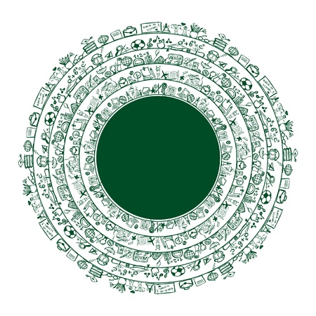 Back to school, circle frame for your designのイラスト素材