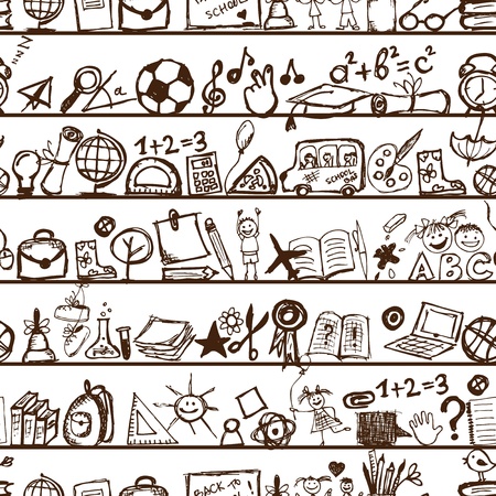 School hand drawn pattern for your designのイラスト素材