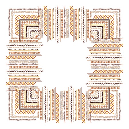 Frame with ethnic handmade ornament for your designのイラスト素材