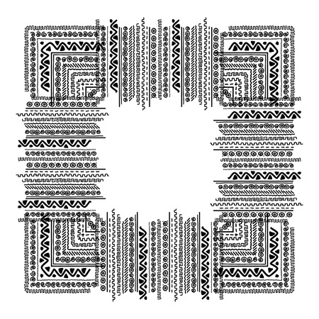 Frame with ethnic handmade ornament for your designのイラスト素材