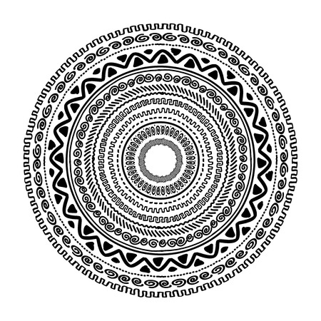 Round ornament design, ethnic styleのイラスト素材