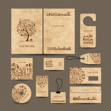 Business cards collection with coffee concept designのイラスト素材