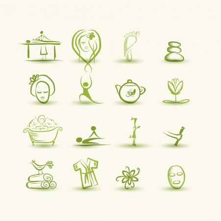 Massage and spa, set of icons for your designのイラスト素材