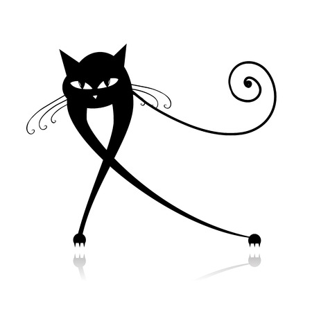 Black cat silhouette for your designのイラスト素材