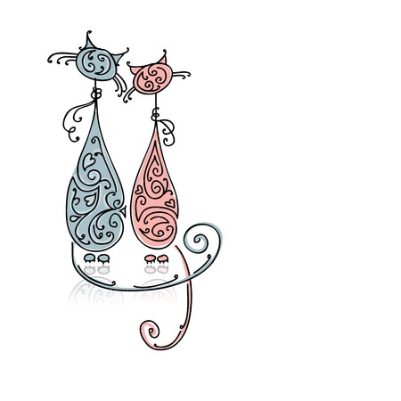 Couple of cats for your designのイラスト素材