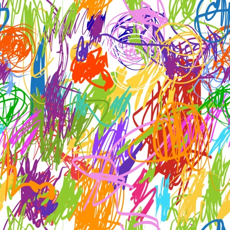 Seamless pattern with childish doodles for your designのイラスト素材