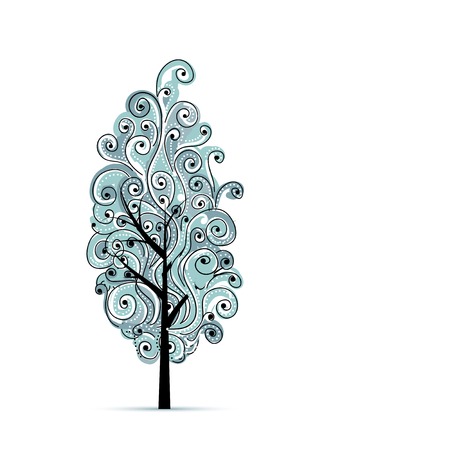 Abstract wavy blue tree for your designのイラスト素材