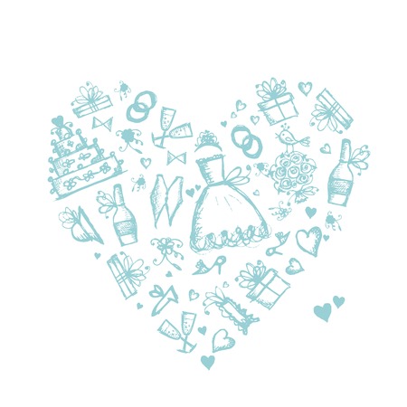 Wedding background, heart shape for your designのイラスト素材