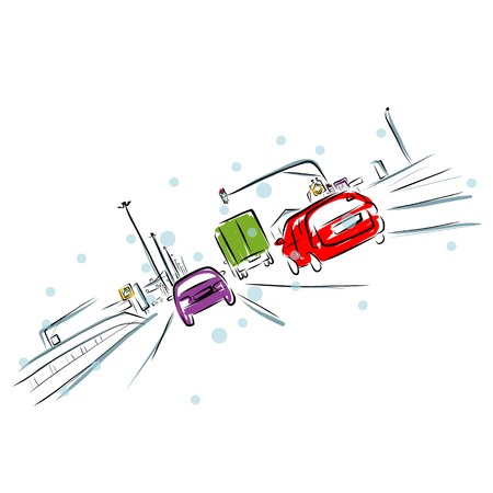 Sketch of traffic road in city for your designのイラスト素材