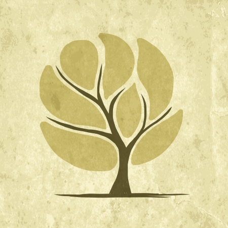 Abstract tree on grunge paper for your designのイラスト素材