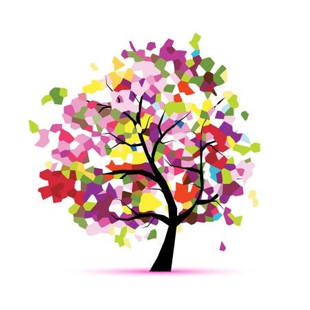 Abstract mosaic tree for your designのイラスト素材