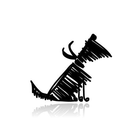 Funny black dog for your designのイラスト素材