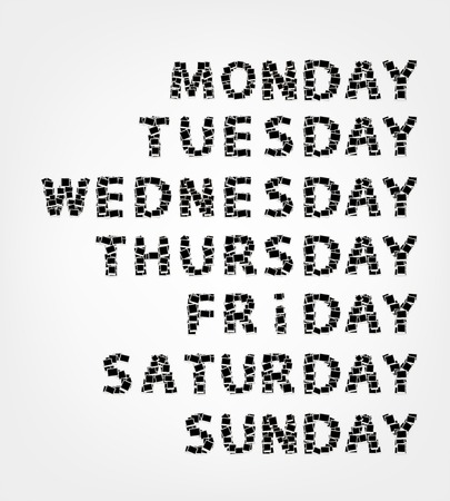 Days of week made from photo framesのイラスト素材