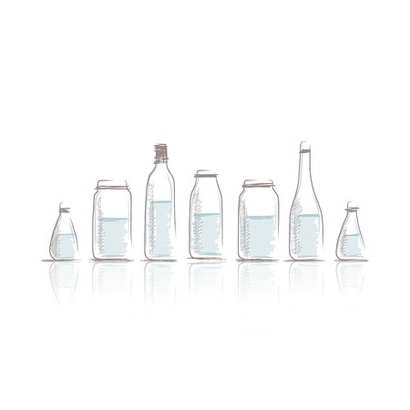 Set of bottles sketch for your designのイラスト素材