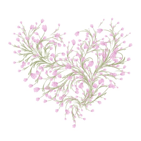 Floral love tree for your design, heart shapeのイラスト素材