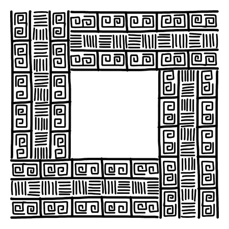 Frame with ethnic handmade ornament for your designのイラスト素材